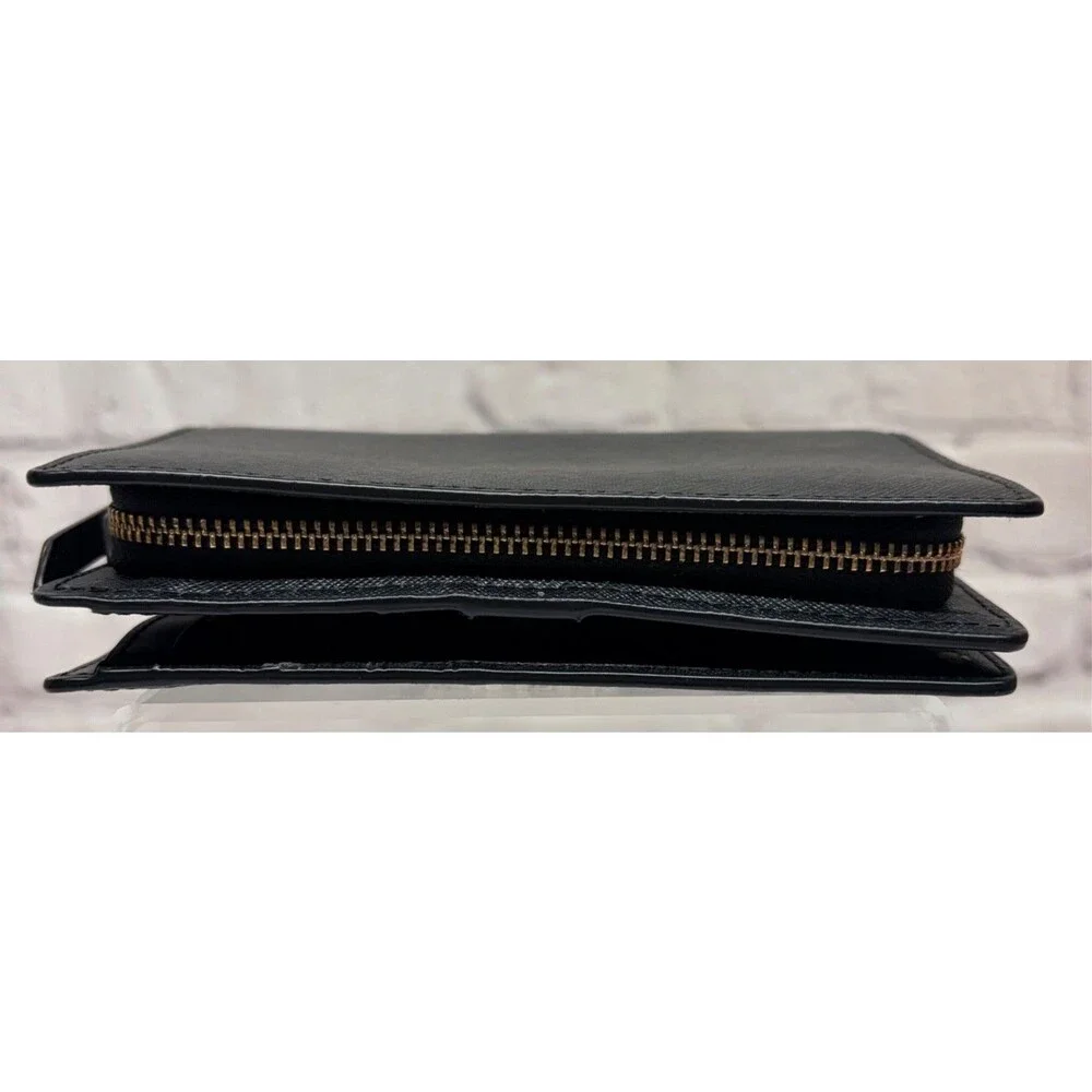 Kate Spade Saffiano Leather Compact Bifold Wallet w/ Zip-Around Coin Compartment
